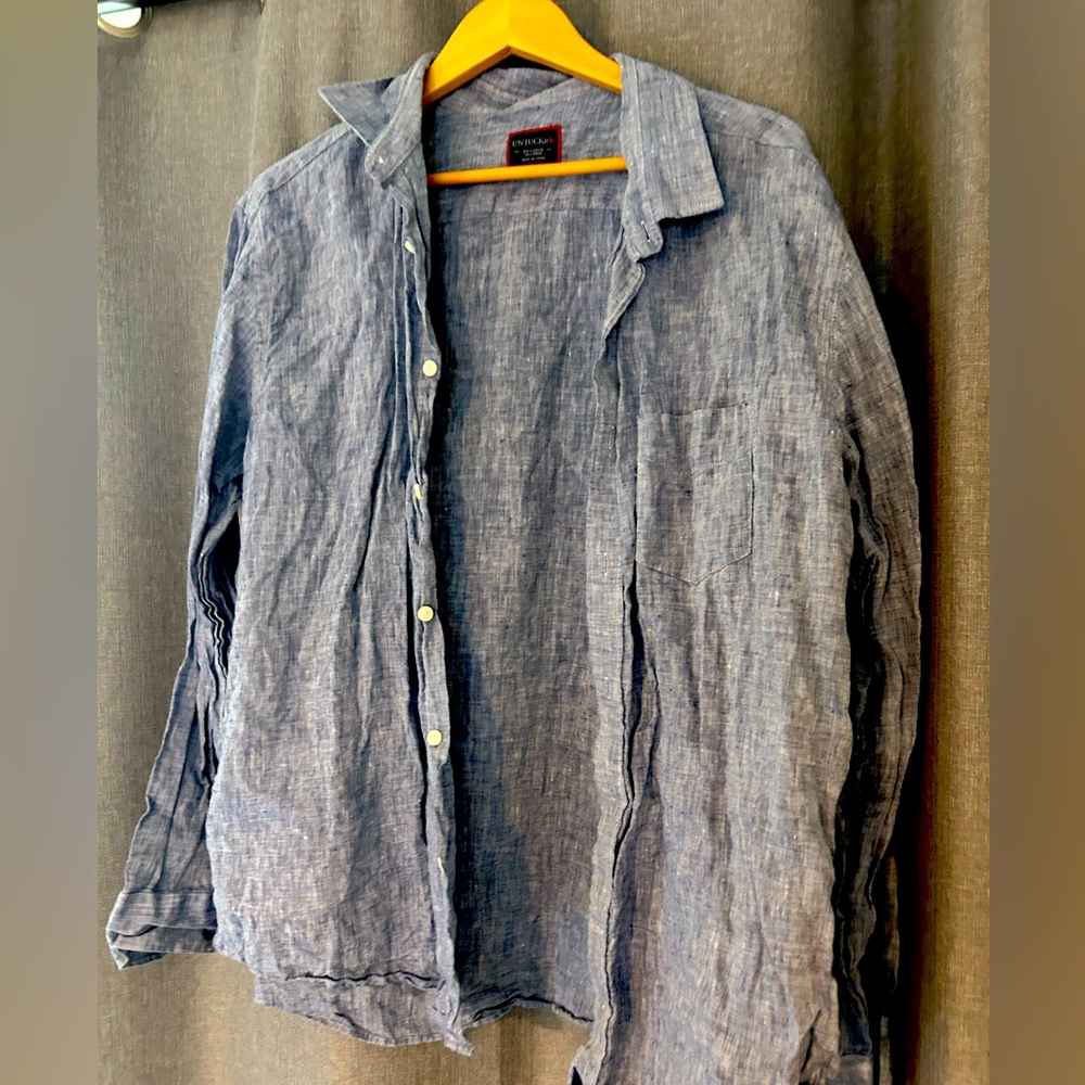 Untuckit xxlarge linen blue shirt